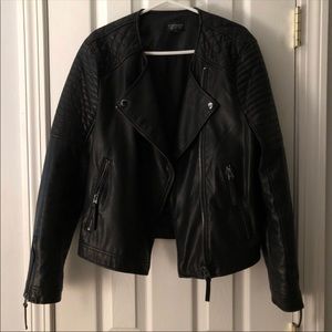 TOPSHOP Black Faux Leather Jacket